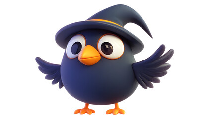 Cute Cartoon Penguin Wearing Winter Hat and Smiling Happily