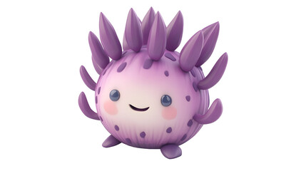 Cute Cartoon Porcupine Character Figurine with Colorful Spikes on White Background