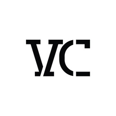 VC monogram logo design letter text name symbol monochrome logotype alphabet character simple logo