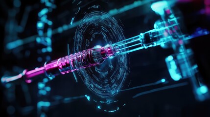 innovation futuristic holographic syringe projection