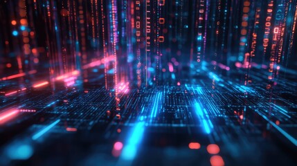 glow neon style data cluster illumination