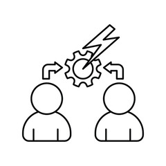 Conflict Management icon with white background vector stock illustration