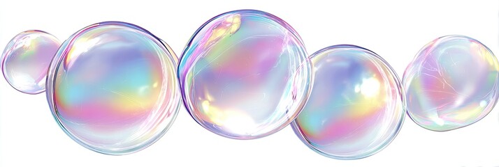 Colorful iridescent soap bubbles against a white background (3)