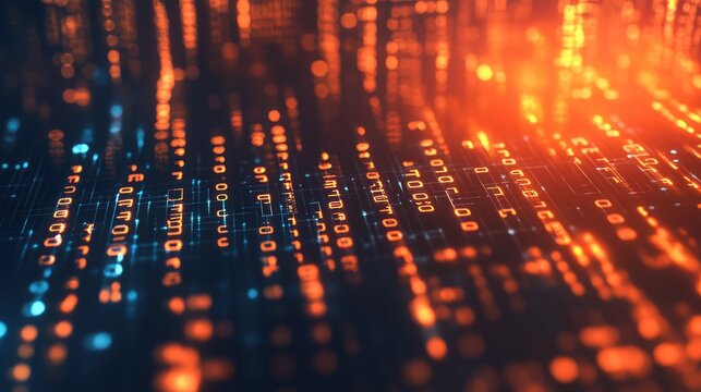 ethereal dreamy flickering binary code
