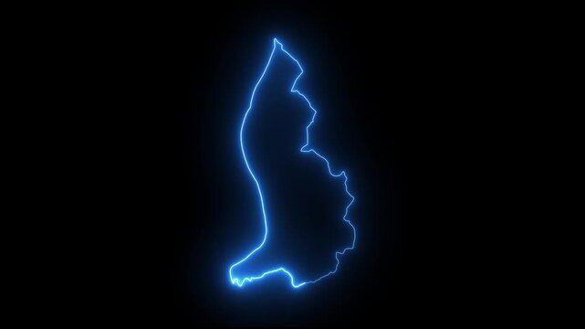 glowing neon Liechtenstein map. Liechtenstein map icon Animated with a glowing neon effect. Liechtenstein icon map illustration.