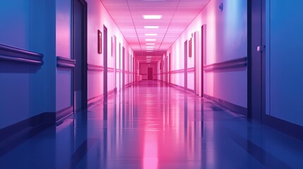 hllwy smooth gradient view of a hospital hallway slice
