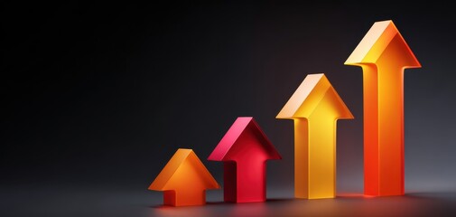 The colorful arrows representing growth and progress in business strategy.