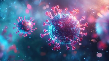 cell vintage holographic projection of an antibody cell