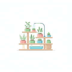 Fototapeta premium watering plants in a home interior 