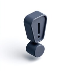 3D rendered dark gray exclamation point icon