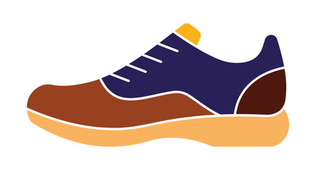 Colorful sports shoe icon. A modern sneaker for running, fitness, and an active lifestyle. Flat design athletic footwear illustration.