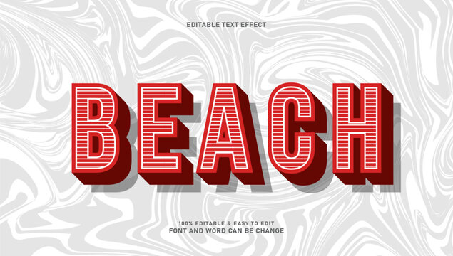 Beach text effect with editable 3d style