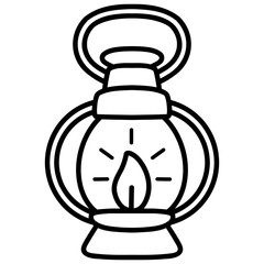 vintage oil lamp vector