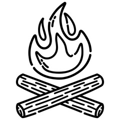 firewood burning vector icon