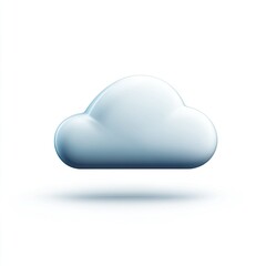 Obraz premium Light-blue cloud icon, 3D rendered