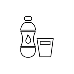 water icons. simple line vector