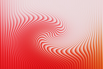 Abstract swirling red and pink gradient ripples with textured parallel lines