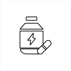 vitamins icons. simple line vector