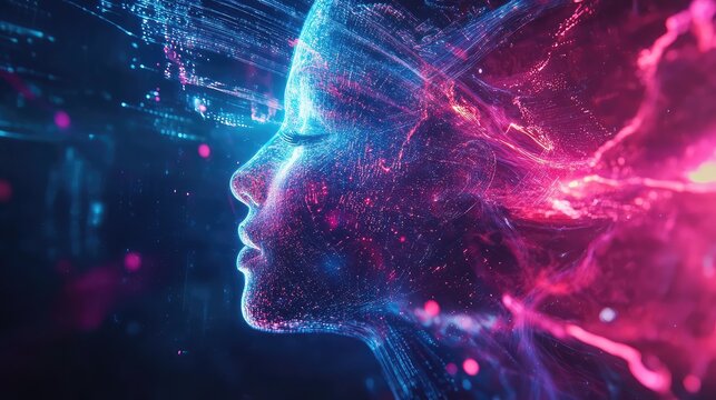 design surreal style holographic ui with vibrations