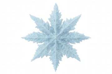 Ice crystal shape forming a snowflake with frosted texture, symbolizing winter, cold, and a holiday season