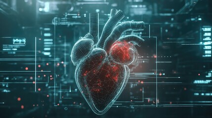 Fototapeta premium model high quality stylized animation of a heart transplant model