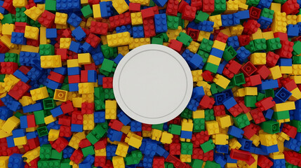 Colorful Plastic Blocks with Blank Circle