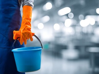 Cleaning Tools and Equipment in Bright and Modern Kitchen Setting