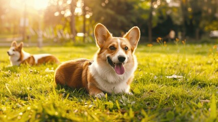 Domestic Pet Vignettes: Happy Sitting Dogs, Cartoon Terriers & Isolated Puppy Vector Art