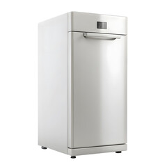 White dishwasher isolated on transparent background for washing dishes at home