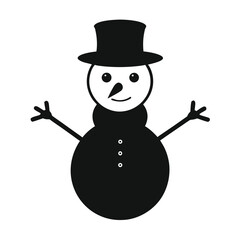 Minimalist Snowman Silhouette Illustration for Winter Holiday Designs and Creative Projects