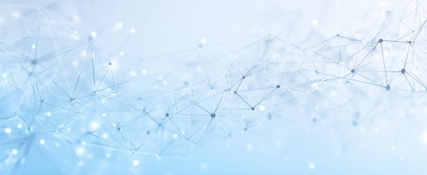 Abstract network design with light-blue background.  Connecting lines and points
