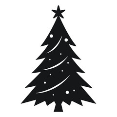 Stylized Christmas Tree Silhouette Vector Illustration with Stark Design Elements