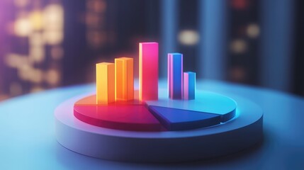 chglowing 3d real estate pie chart with a glowing effect