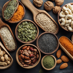 Fototapeta premium variety of nuts