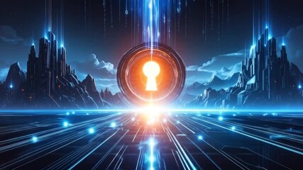 Cybernetic landscape of data flow, security, and digital transformation visualizations - Powered by Adobe