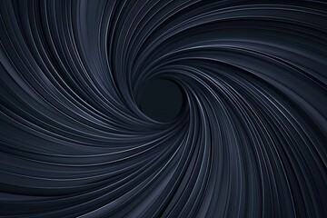 A mesmerizing dark grey vortex spirals inwards, creating a sense of depth and movement towards a black center.  The smooth, parallel lines radiate outwards from the central void