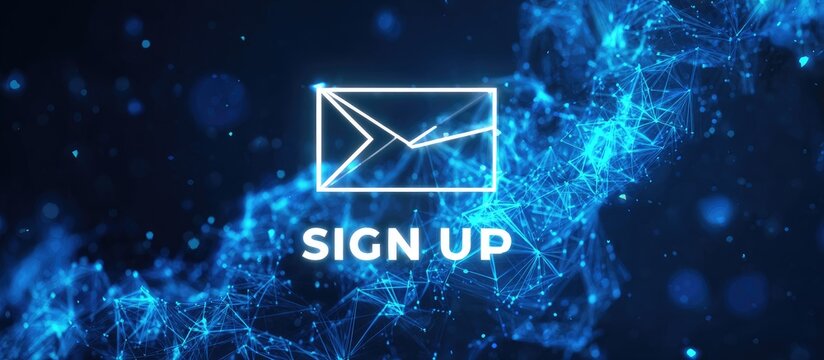 Digital sign-up invitation with email symbol - Powered by Adobe