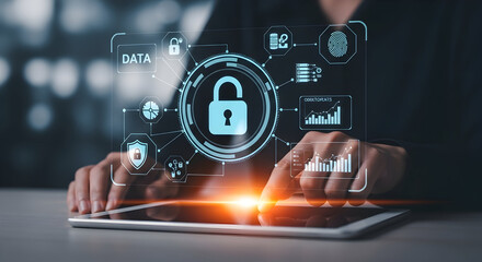 Protect data with modern security technology on a tablet for business growth