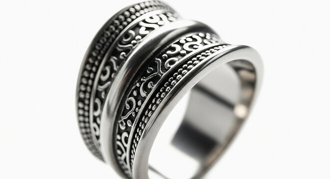 Exquisite sterling silver spinner ring intricate pattern design adjustable band for women and men elegant jewelry accessory