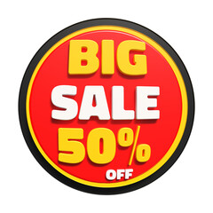 Fototapeta premium Big Sale advertisement icon with 50% off offers 