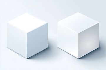 Fototapeta premium Two blank white cubes