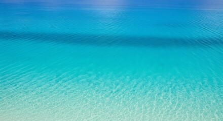 Clear Turquoise Water Ocean Beach Scene.