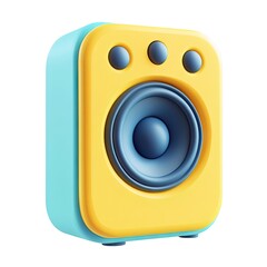 Colorful, square portable speaker