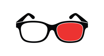 Fototapeta premium Stylish eyewear with red and white lenses a modern graphic silhouette