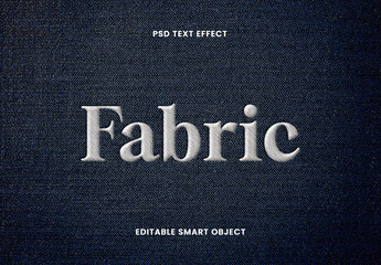 Stitched Fabric Text Effect PSD Template