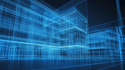 Fototapeta premium property blueprint style x ray of commercial property