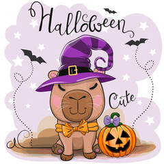 Halloween illustration Capybara