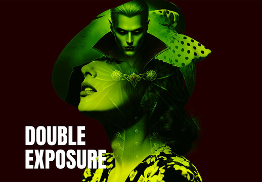Mystical Double Exposure Portrait Photo Effect