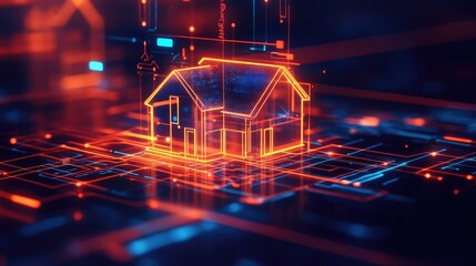 nology high tech data stream from real estate agency logo