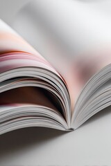 Fototapeta premium Open magazine, close-up view of pages